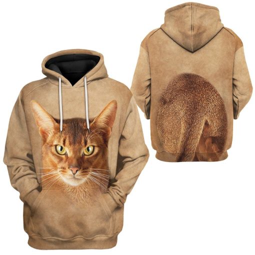 Gearhumans s 3D Abyssinian Cat Tshirt Hoodie Apparel