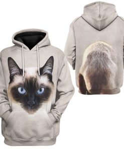 Gearhumans s 3D Siamese Cat Tshirt Hoodie Apparel