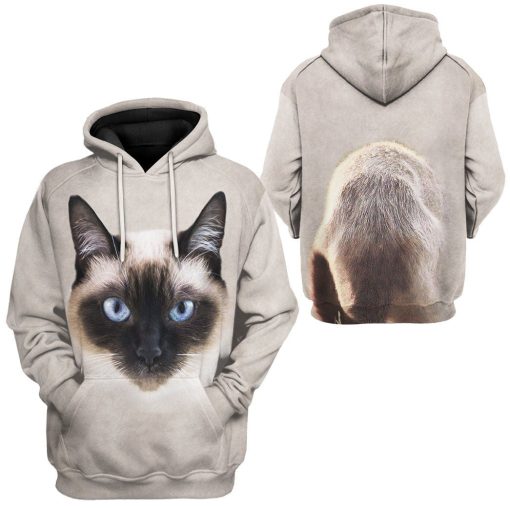 Gearhumans s 3D Siamese Cat Tshirt Hoodie Apparel