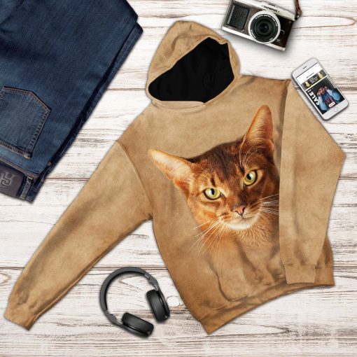 Gearhumans s 3D Abyssinian Cat Tshirt Hoodie Apparel - Image 9