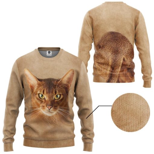 Gearhumans s 3D Abyssinian Cat Tshirt Hoodie Apparel - Image 6