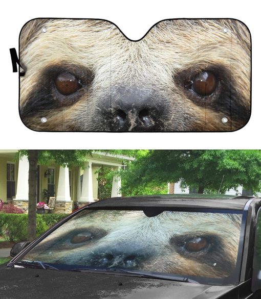 Gearhuman 3D Sloth Smiling Eyes Sunshade - Image 3