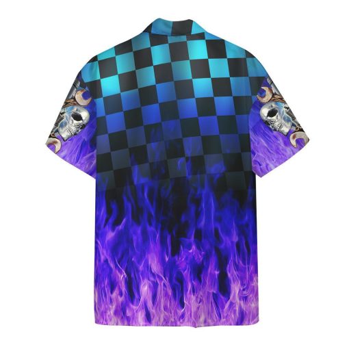 Gearhuman 3D Purple Fire Hot Rod Hawaii Shirt 3 Gearhuman 3D Purple Fire Hot Rod Hawaii Shirt - Image 3