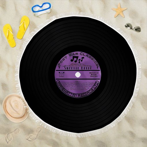 Gearhuman 3D Vinyl Record Round Beach Towel
