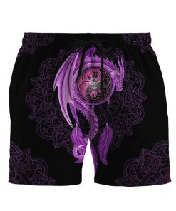 Gearhuman 3D Mandala Purple Dragon Shorts
