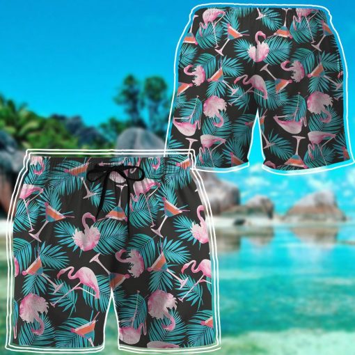 Gearhuman 3D Martini Flamingo Hawaii Shirt - Image 12