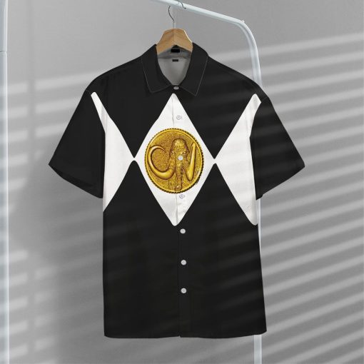Gearhuman 3D Mighty Morphin Power Rangers Black Ranger Hawaii Shirt - Image 5
