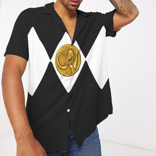 Gearhuman 3D Mighty Morphin Power Rangers Black Ranger Hawaii Shirt - Image 3