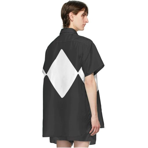 Gearhuman 3D Mighty Morphin Power Rangers Black Ranger Hawaii Shirt - Image 4