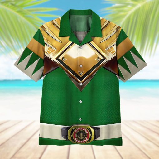 Gearhuman 3D Mighty Morphin Power Rangers Green Ranger Hawaii Shirt - Image 5