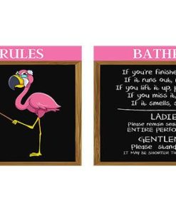 Gearhuman 3D Remember Flamingo Bathroom Rules Door Plate Sign