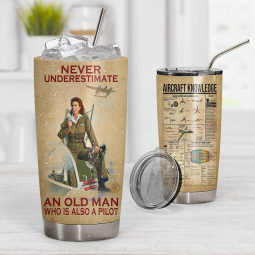 Gearhuman 3D Never Underestimate An Pilot Woman Tumbler - Image 6