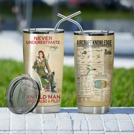 Gearhuman 3D Never Underestimate An Pilot Woman Tumbler - Image 5