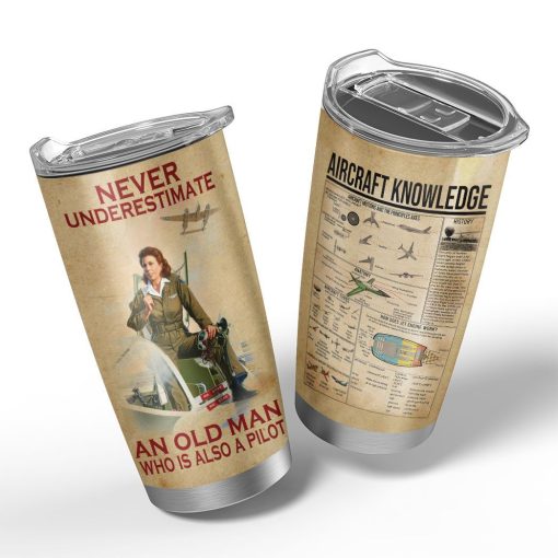 Gearhuman 3D Never Underestimate An Pilot Woman Tumbler - Image 4