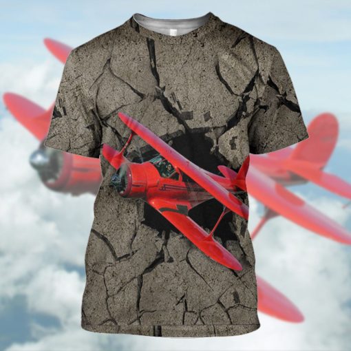 Gearhuman 3D Red Aircraft Flying Through Tshirt Hoodie Apparel - Image 11