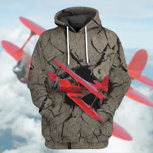 Gearhuman 3D Red Aircraft Flying Through Tshirt Hoodie Apparel - Image 9