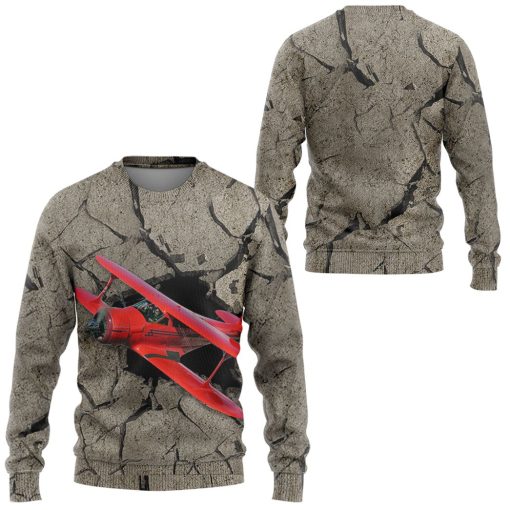 Gearhuman 3D Red Aircraft Flying Through Tshirt Hoodie Apparel - Image 6