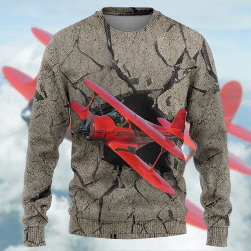 Gearhuman 3D Red Aircraft Flying Through Tshirt Hoodie Apparel - Image 10