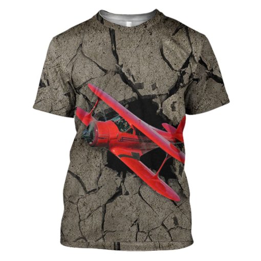 Gearhuman 3D Red Aircraft Flying Through Tshirt Hoodie Apparel - Image 3