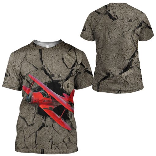 Gearhuman 3D Red Aircraft Flying Through Tshirt Hoodie Apparel - Image 7