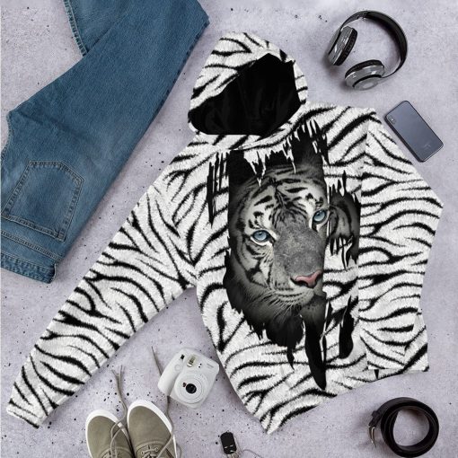 Gearhuman 3D White Tiger Tshirt Hoodie Apparel - Image 12