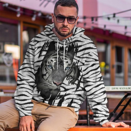 Gearhuman 3D White Tiger Tshirt Hoodie Apparel - Image 13
