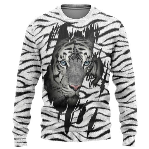 Gearhuman 3D White Tiger Tshirt Hoodie Apparel - Image 2