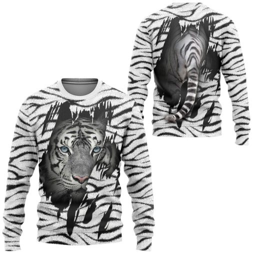 Gearhuman 3D White Tiger Tshirt Hoodie Apparel - Image 6