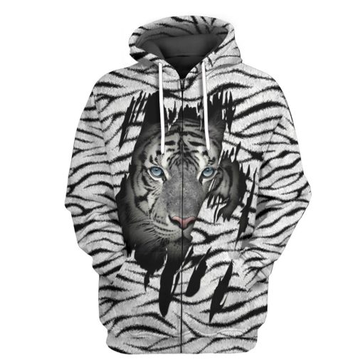 Gearhuman 3D White Tiger Tshirt Hoodie Apparel - Image 4