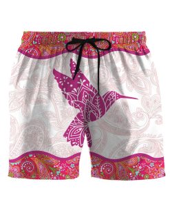 Gearhuman 3D Pink Paisley Hummingbird Shorts