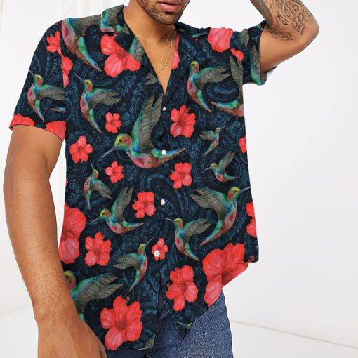 Gearhuman 3D Paisley Hummingbird Hawaii Shirt - Image 3