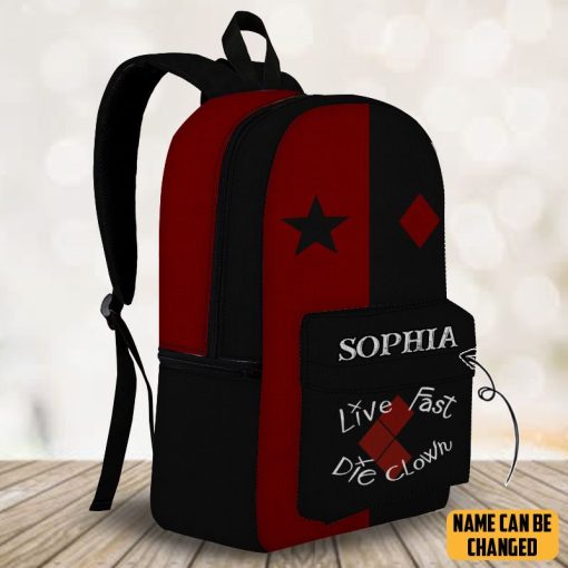 Gearhuman 3D Live Fast Die Clown Custom Name Backpack - Image 5