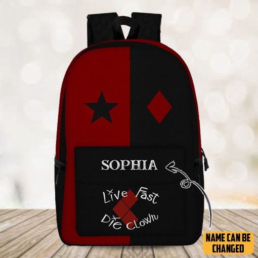 Gearhuman 3D Live Fast Die Clown Custom Name Backpack - Image 4