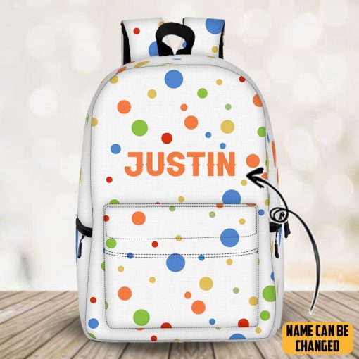 Gearhuman 3D Polka Dot Custom Name Backpack - Image 4