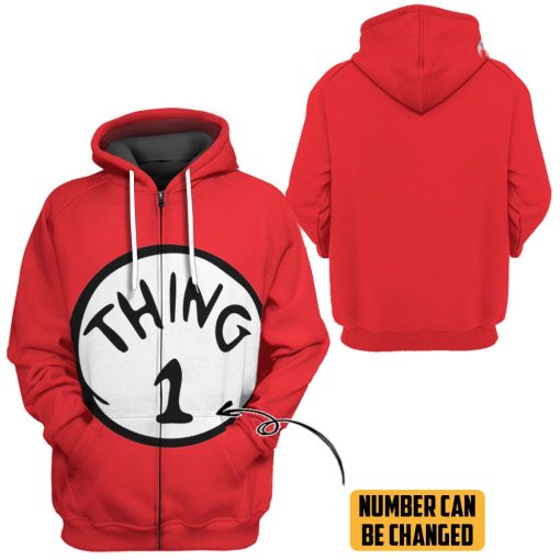 Gearhuman 3D Thing 1 Custom Number Tshirt Hoodie Apparel - Image 8