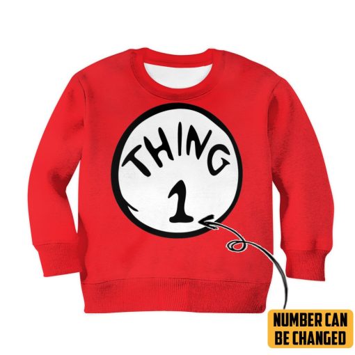 Gearhuman 3D Thing 1 Custom Number Kid Tshirt Hoodie Apparel 2 Gearhuman 3D Thing 1 Custom Number Kid Tshirt Hoodie Apparel - Image 2