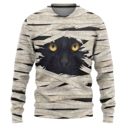 Gearhuman 3D Mummy Black Cat Tshirt Hoodie Apparel - Image 2