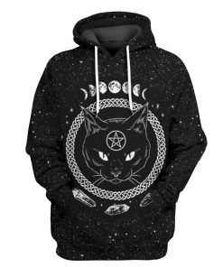 Gearhuman 3D Wicca Black Cat Tshirt Hoodie Apparel