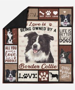 Gearhuman 3D Love Is Being Owned By A Border Collie Quilt