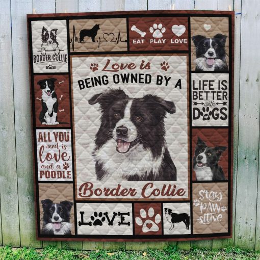 Gearhuman 3D Love Is Being Owned By A Border Collie Quilt - Image 2