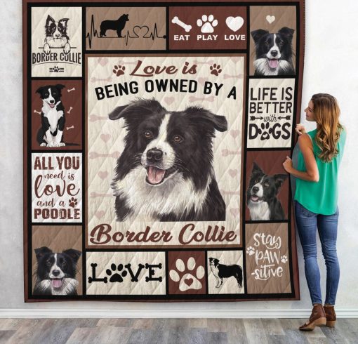 Gearhuman 3D Love Is Being Owned By A Border Collie Quilt - Image 3