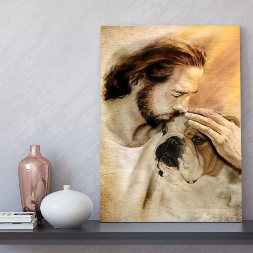 Gearhuman 3D God And His Bulldog Canvas - Image 3