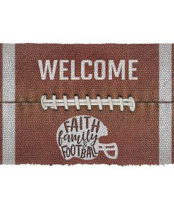 Gearhuman 3D Welcome Faith Family Football Doormat