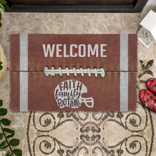 Gearhuman 3D Welcome Faith Family Football Doormat