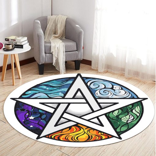 Gearhuman 3D The Five Elements Pentagram Round Rug
