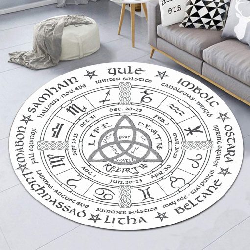 Gearhuman 3D Pagan Wheel Of The Year Round Rug