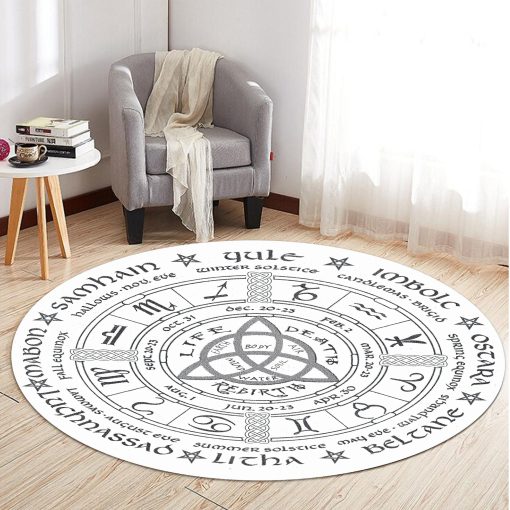 Gearhuman 3D Pagan Wheel Of The Year Round Rug