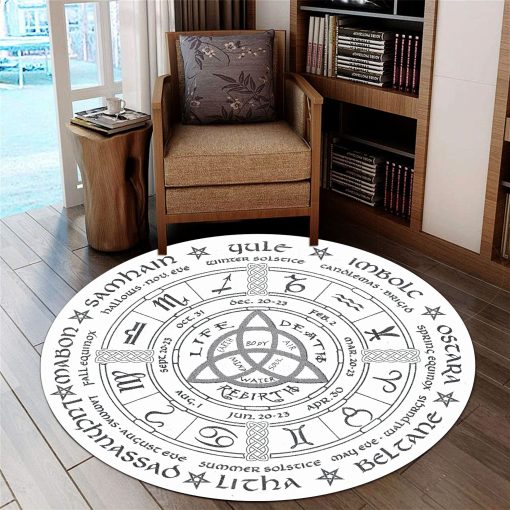 Gearhuman 3D Pagan Wheel Of The Year Round Rug