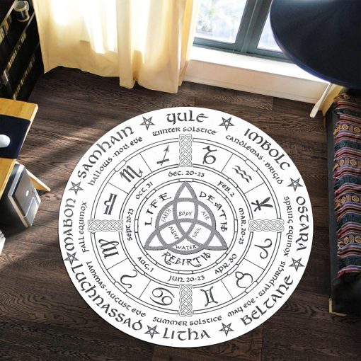 Gearhuman 3D Pagan Wheel Of The Year Round Rug
