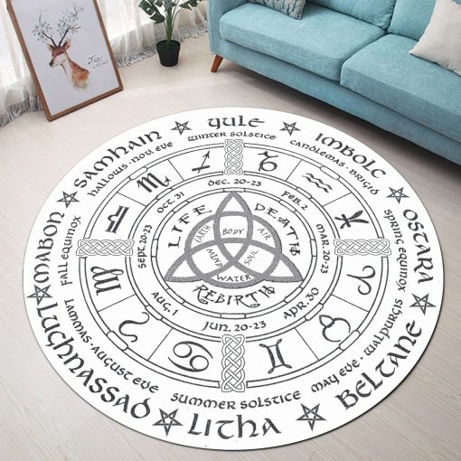 Gearhuman 3D Pagan Wheel Of The Year Round Rug